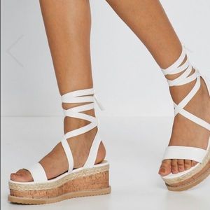 Cork platform sandal